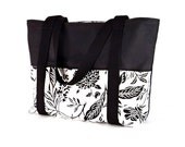 Black and White Handbag Purse Large Shoulder Tote