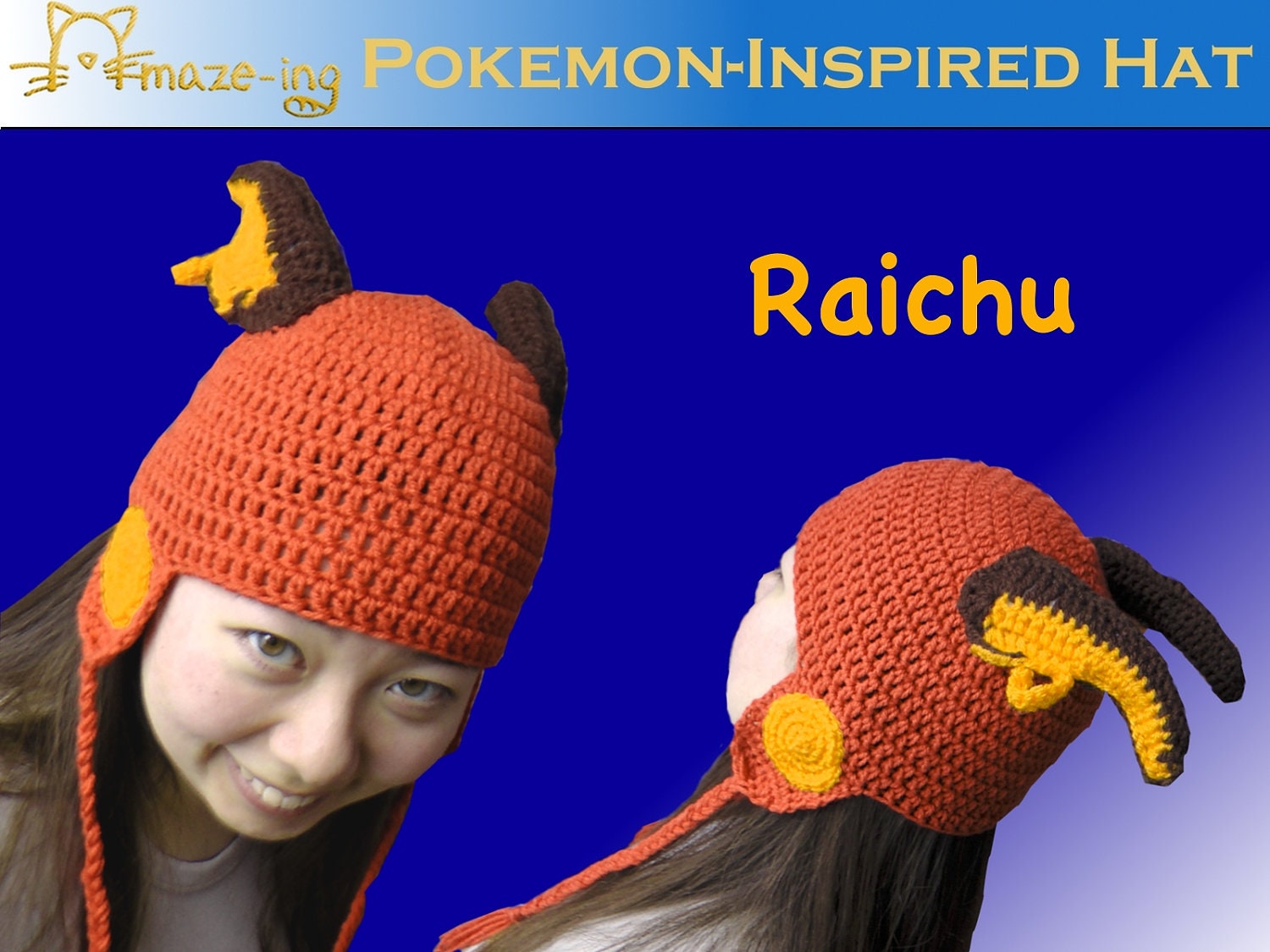 Amaze-ing Raichu-Inspired Hat - (Made to Order)