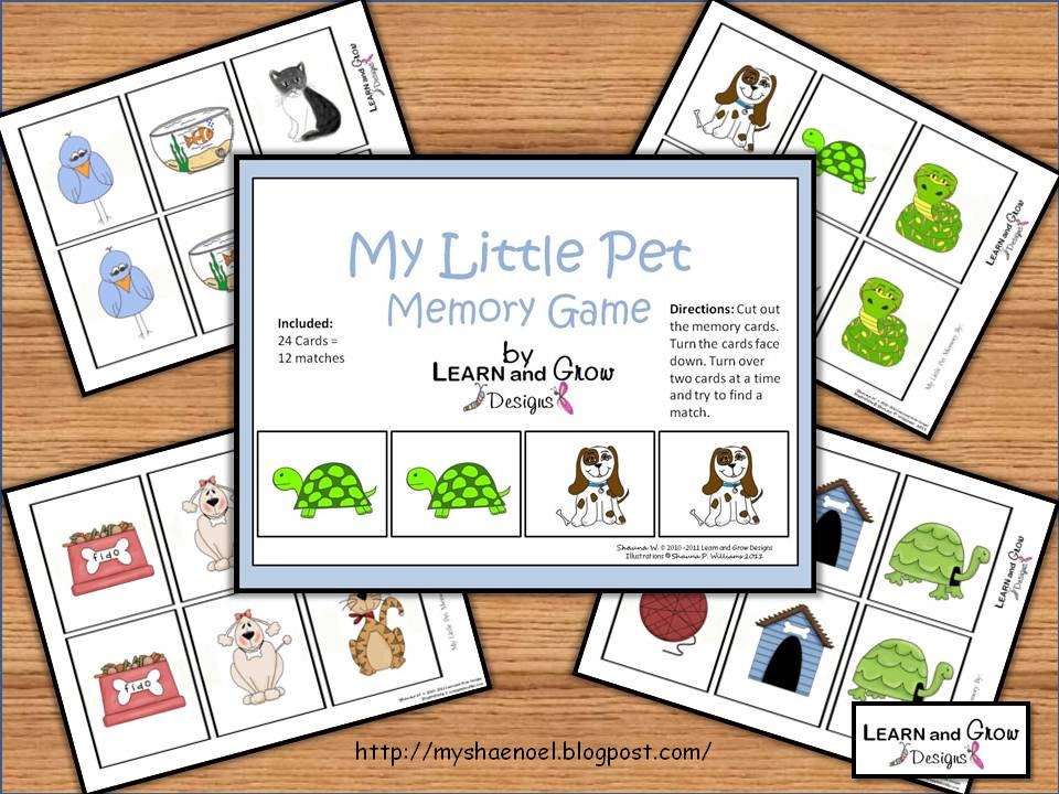 My Little Pet Memory Game for Children