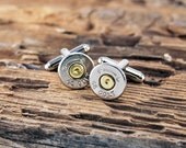 Bullet Cufflinks Long Colt 45 Starline Bullet Cuff Links Nickel Silver Tone
