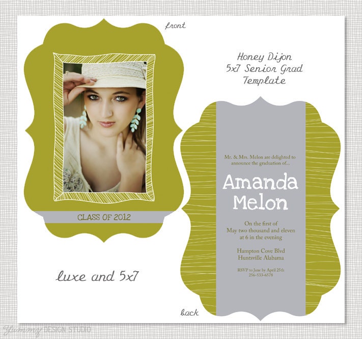 Honey Dijon - 5x7 Horizontal Postcard Senior Card PSD Template Design