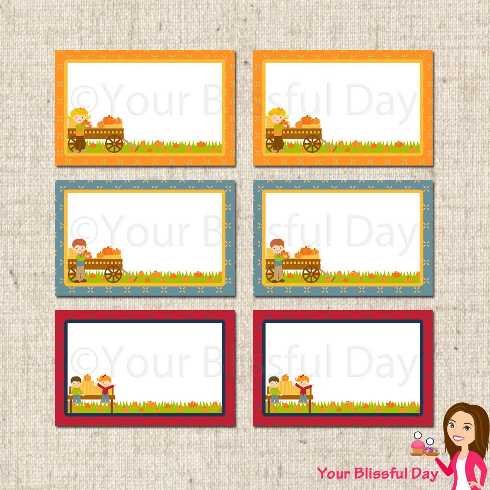 PRINTABLE Pumpkin Patch Label Tents (Boy, Girl, or Twin/Neutral) Il_570xn