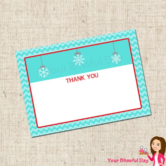 PRINTABLE Snowflake Holiday Party Thank You Cards Il_570xn