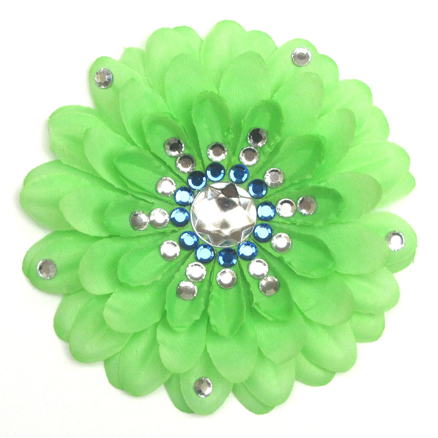 Green Penny Blossom Sparkly Flower Barrette (The Big Bang Theory)