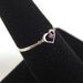 Vintage Sterling Silver HEART Ring w/ Stone - Size 6.5