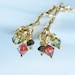 Autumn Branches. Earrings. Gold Jewelry. Swarovski Crystal Earrings. Red, Green, Brown Fall Earrings.  Bare Branches. Falling Leaves. Twigs