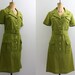 70s dress / 1970s green dress / autumn dress