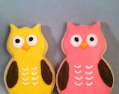 OWL Birthday Cookie Favor - owl sugar cookie - 1 dozen