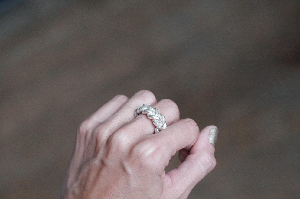 XL braided band // sterling silver