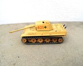 Mid Century Metal Tank, Vintage Solido Army Tank, Solido Tank, Army Tank, 1970s, Collectible Toy
