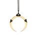 Gold Plated Full Moon Circle - Vampire Goth Pendant - Free Shipping - Antiqued Black Filigrees and Industrial Brass Screws