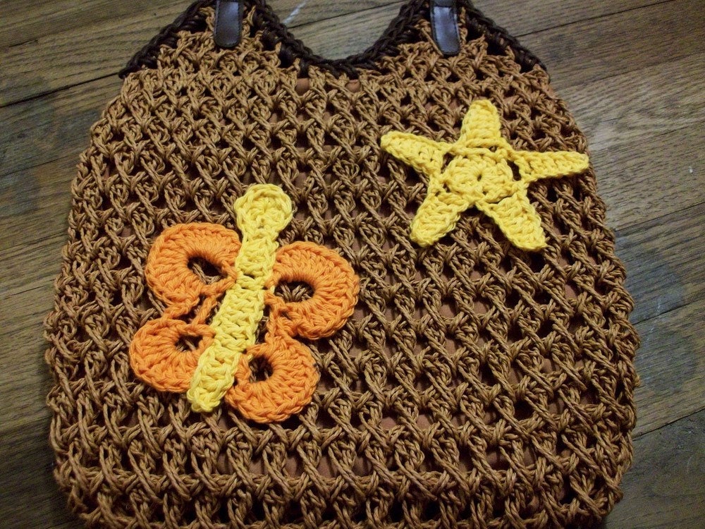 Orange Straw Purse