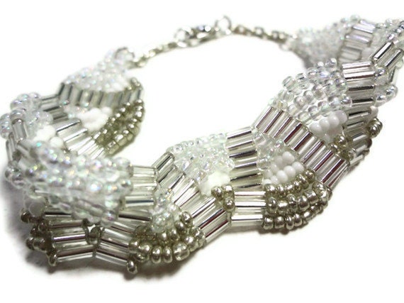 Crystal Wave Bracelet - MegansBeadedDesigns