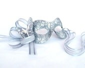 Silver Lace Butterfly Masquerade Mask  Masked Ball Party Prom Mask - FREE WORLDWIDE SHIPPING