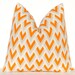 MEMORIAL DAY SALE Decorative Throw Pillow Covers Orange and Gray on Natural 18 x 18 Tangerine Orange Pillows
