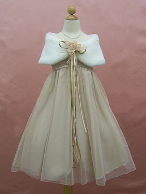 Short faux fur capelet shrug for flower girl dress.  Sizes 1T - 10. shrug wrap white ivory cream custom all sizes