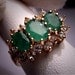 Estate Jewelry Emerald Ring Sapphires Gold Vintage Deco
