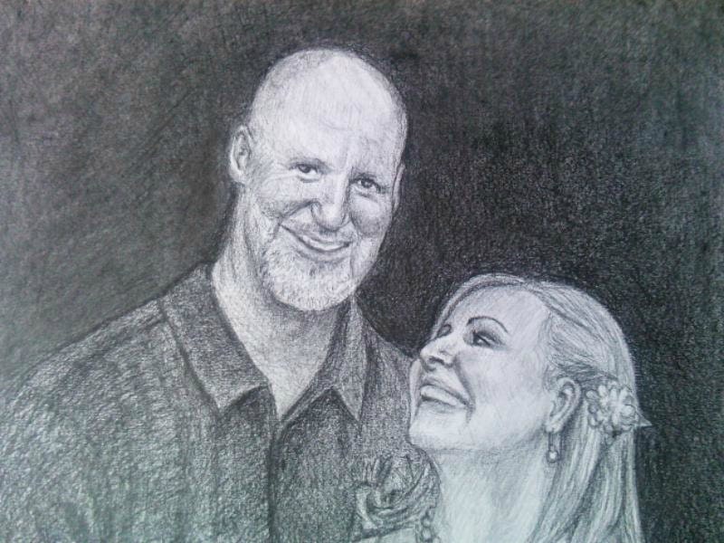 Custom Couple Pencil Drawing 11 x 14