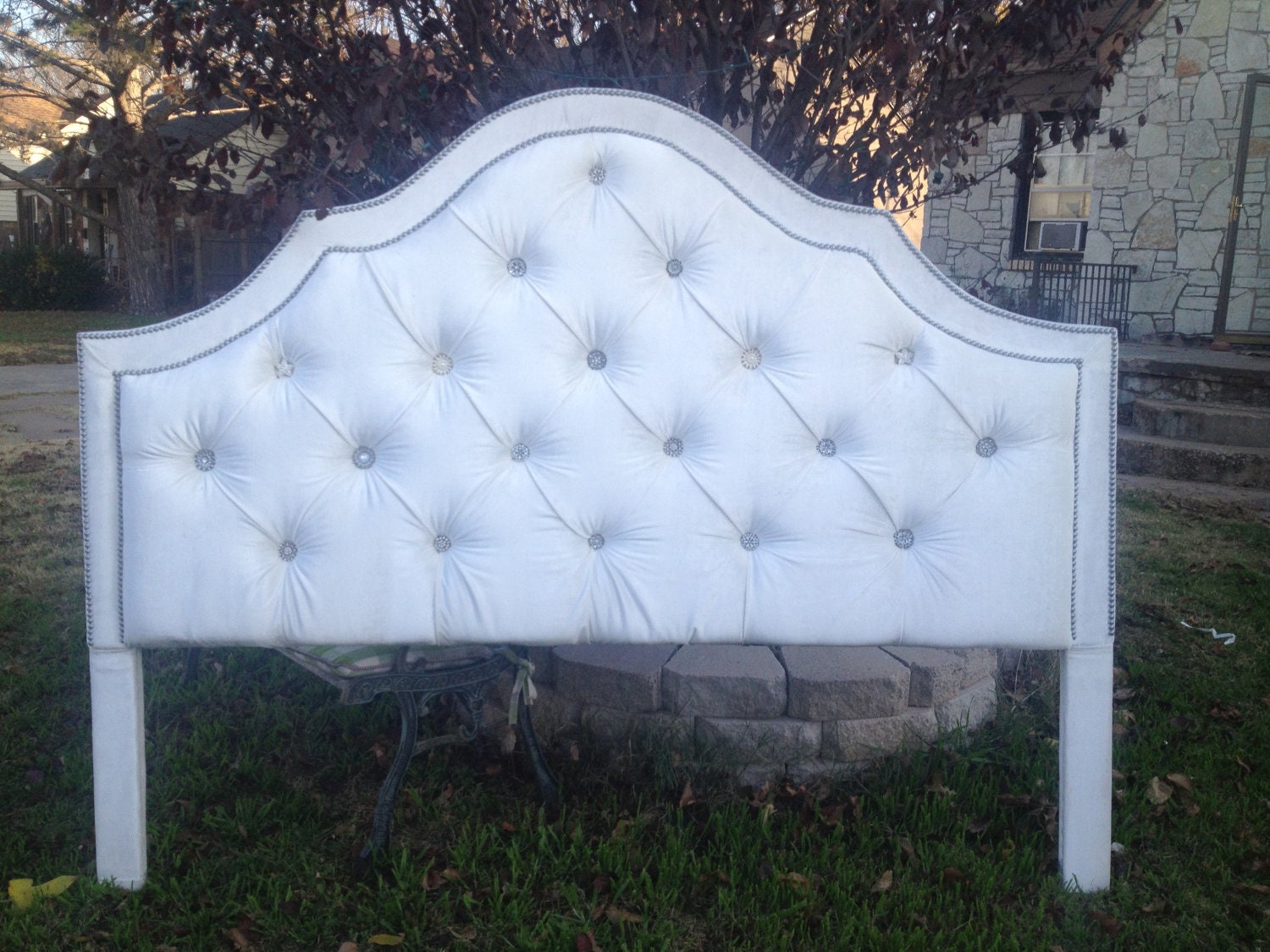 Custom Upholstered Headboard Queen Rhinestone by HarrisMarksHome