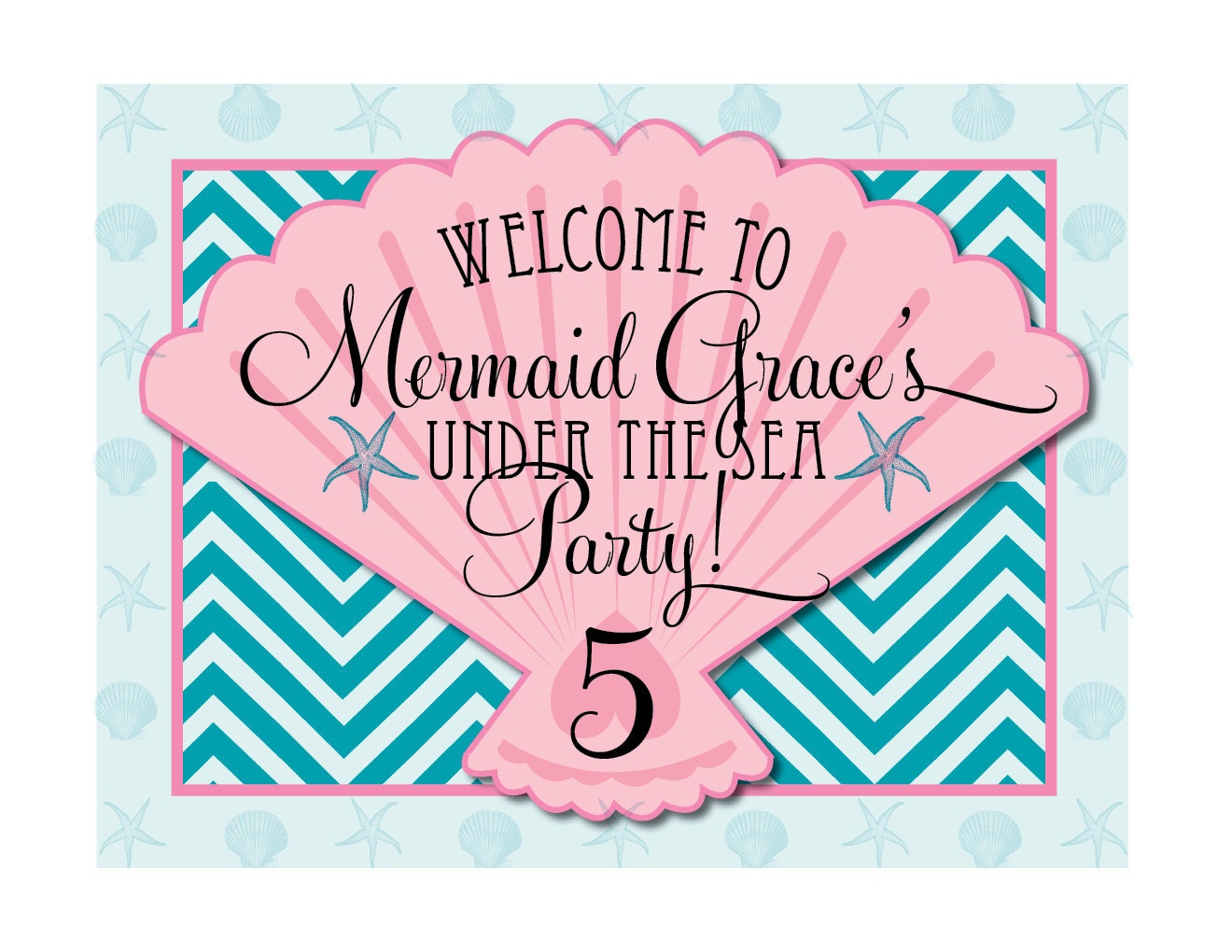 DIY Printable Vintage Mermaid Birthday Yard Sign Il_170x135