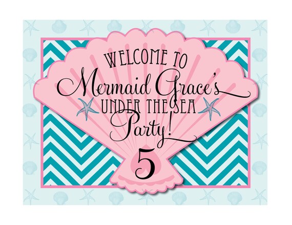 DIY Printable Vintage Mermaid Birthday Yard Sign Il_570xn