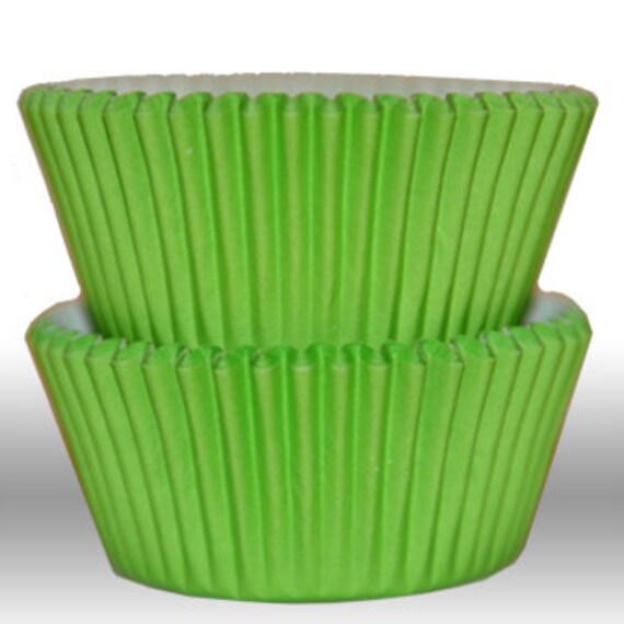 Solid Lime Green GREASEPROOF Baking Cups Cupcake Liners - Quantity 50 Il_570xn