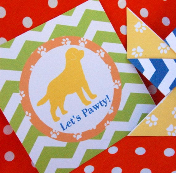 Yellow Labrador Printable Decorations for Birthdays or Baby Showers - Boys Lab Puppy Dog DIY Decor by BeeAndDaisy - Instant Download Il_570xn