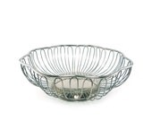 Vintage wire basket - silver tone fruit bowl