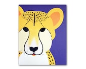 Cheetah Print for baby nursery. 8x10 modern safari artwork, jungle art, zoo animal for kids rooms and playrooms in purple & yellow