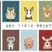 Personalized children nursery wall art for kids. Woodland animal owl nursery wall décor. ANY 1 11x14 Woodland print art for children.