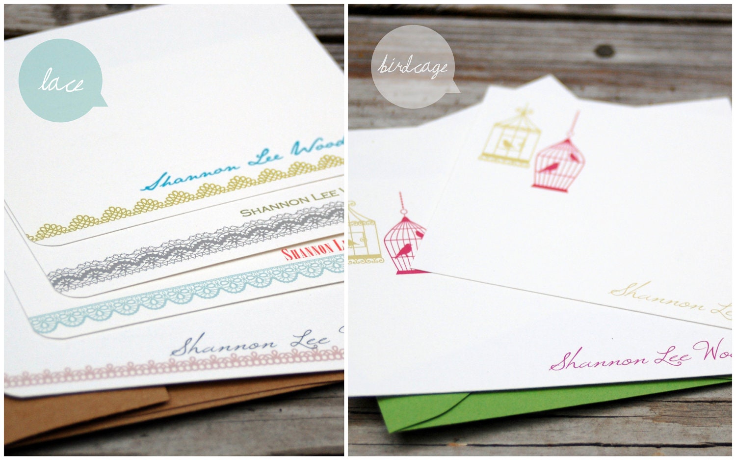 Birdcage Personalized Notecards, Set of 6