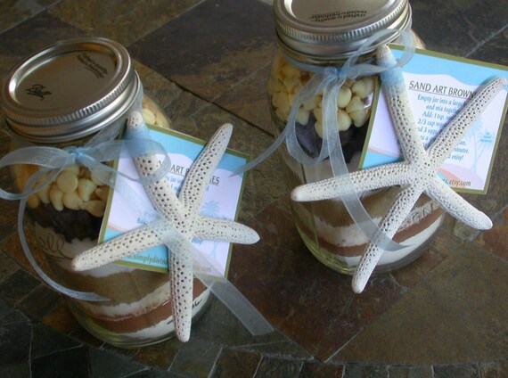 Sand Art Brownies gourmet mixes in a jar - beach wedding favor, bridesmaid gift, cooking party Il_570xn