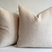 Sukan / SET (2 piece) PURE Raw Linen Pillow Cover, Solid Linen, Natural Linen Color, Natural Slip Cover Decorative Eco Friendly -22x22 inch