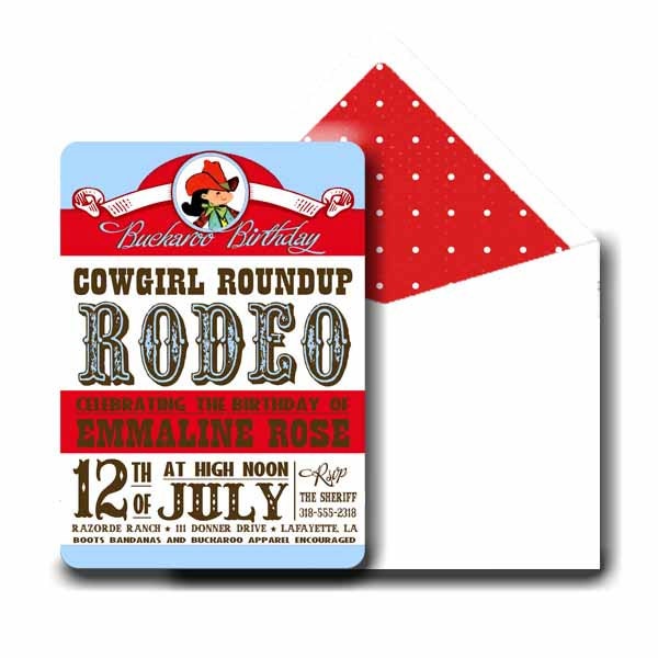 Invitation . Lil Buckaroo Collection COWGIRL . by Loralee Lewis
