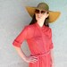 Barbie Goes to the Beach - Vintage 60s/70s Mesh Button Up Maxi Dress/Bathing Suit Cover in Shocking Coral Pink