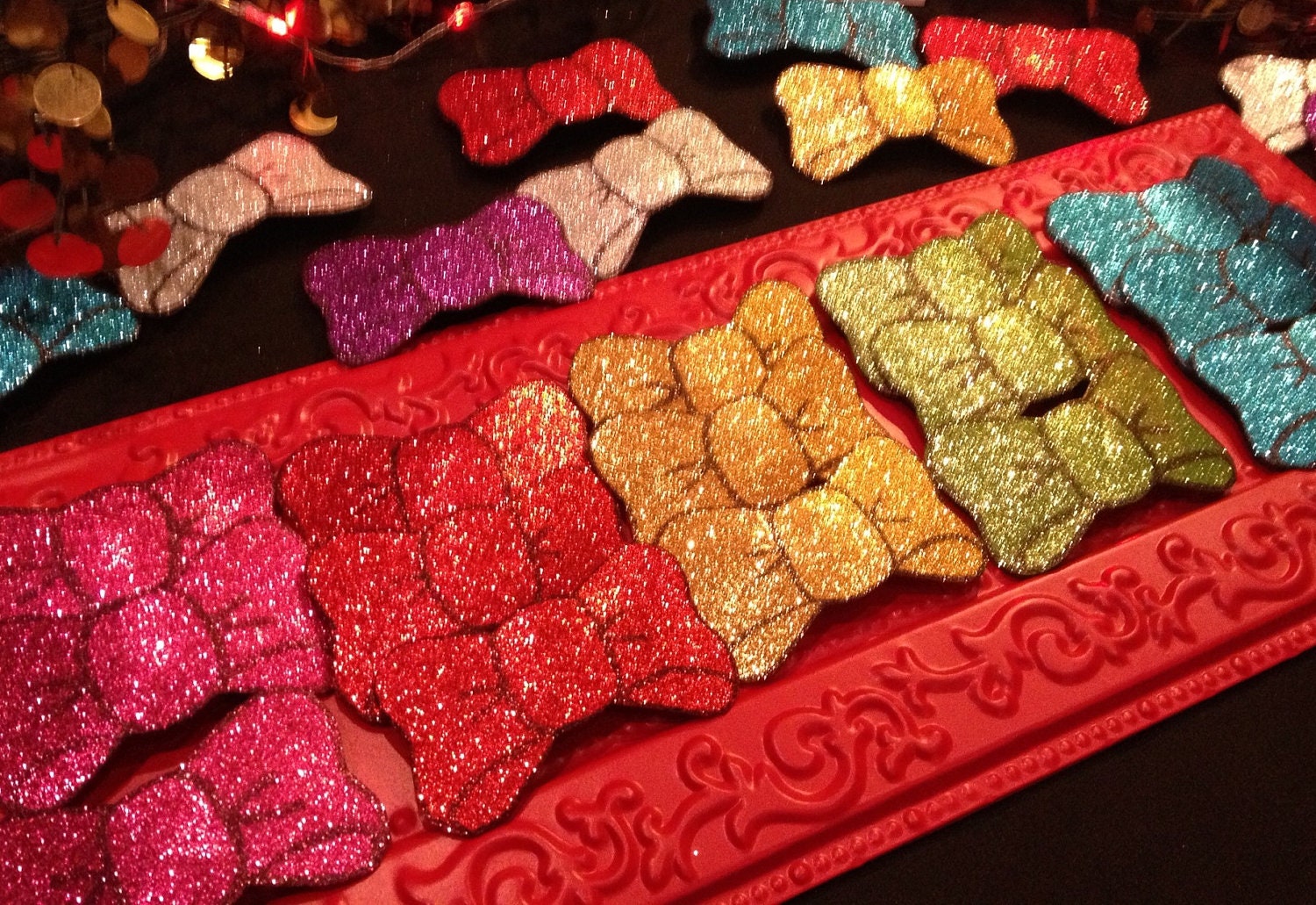 30-pack // Glitter bow barrette