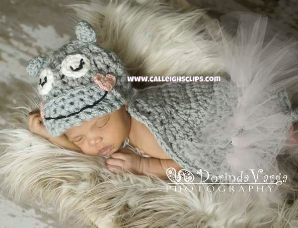 Cuddle Critter Cape Set - Hippo- Newborn Photography Prop - boy or girl version