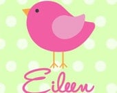 Personalized Stickers - Set of 20 Pink Birdie Gift Stickers, Calling Cards, Birthday Stickers, Kids Stickers by sugarandspicenola.com