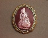 Classic Lolita Rococo Lady Cameo Brooch