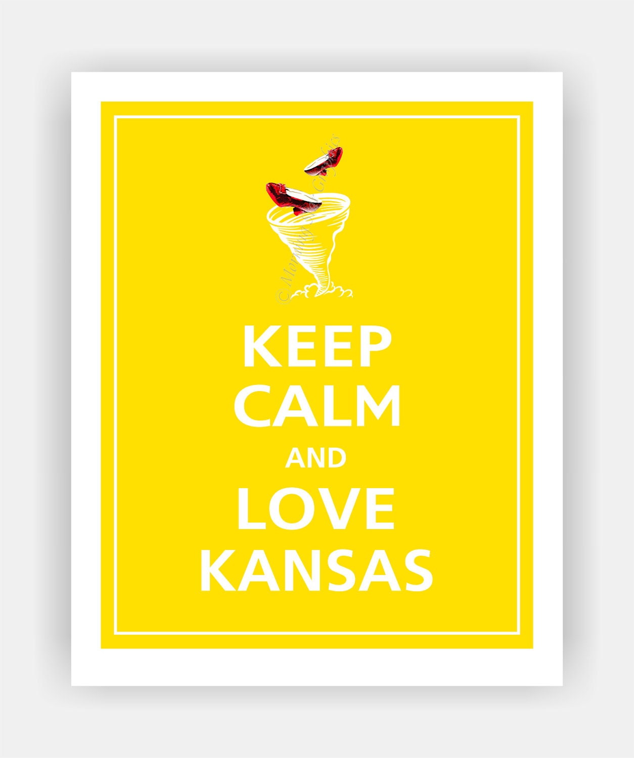 Keep Calm and LOVE KANSAS Print 8x10 (Sunflower featured--56 colors to choose from)