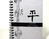 Peace and Balance Painted Canvas Notebook with Lined Paper - Wire Bound