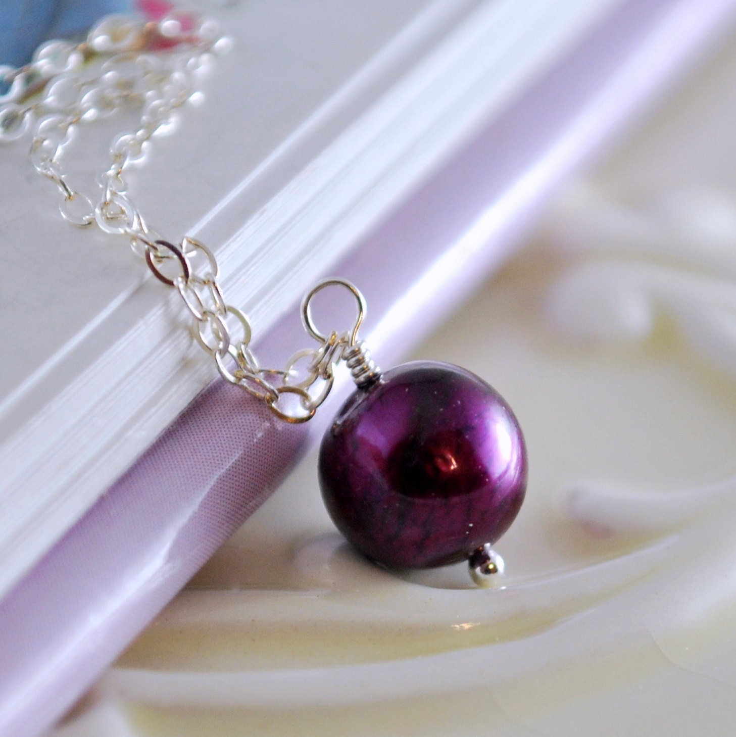 Flower Girl Necklace Mulberry Genuine Freshwater Pearl Simple Child's Sterling Silver Wedding Jewelry Children