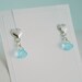 Genuine Blue Topaz Earrings Child Children Girl Pale AAA Gemstone Sterling Silver Heart Ear Posts Wire Wrapped Jewelry December Birthstone