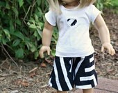 American Girl 18" Doll Outfit - Black and White Capri Pants and White T-Shirt  Clothing