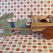 Vintage 1920's Rabbit Candy Container Pull Toy Cart