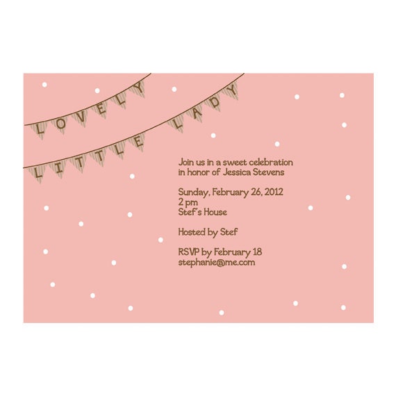 Lovely Little Lady Baby Shower Invitation