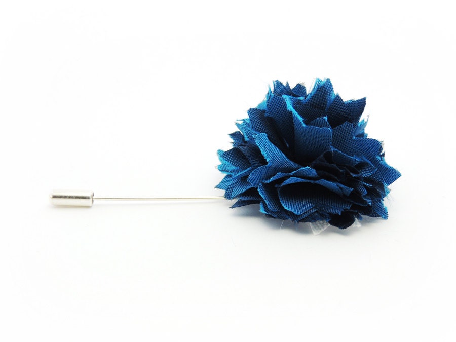 Flower lapel pin Teal carnation