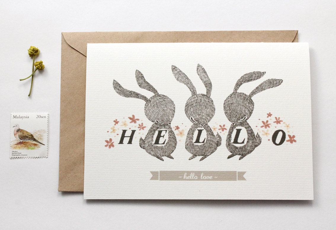 Hello Love - Greeting Card