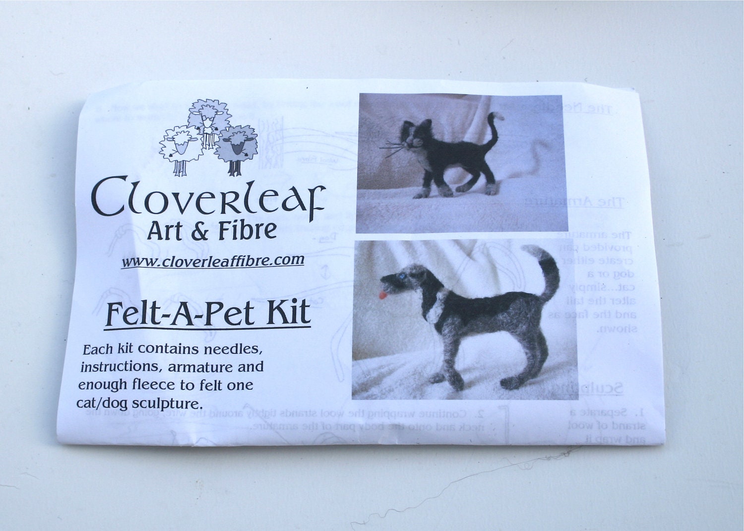 Needlefelting Kit Felt a Pet Includes Fleece Framework Needles and Directions