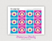 Princess Birthday Party - Princess Dress Up Birthday - Cupcake Toppers - Tags, stickers, labels Il_170x135